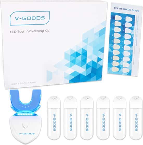 v goods premium tandenbleekset 100 veilig 6 whitening capsules wittere