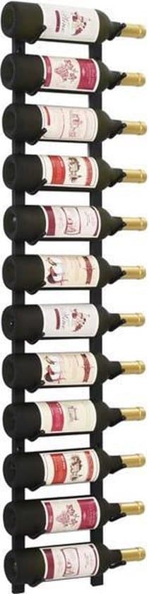 xaptovi wijnrek wandmontage voor 12 flessen zwart metaal wijnrek voor aan