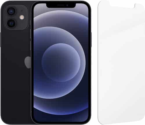 apple iphone 12 64gb zwart invisibleshield glass elite screenprotector