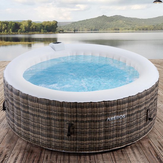 arebos in outdoor whirlpool spa zwembad wellness massage automatisch opblazen