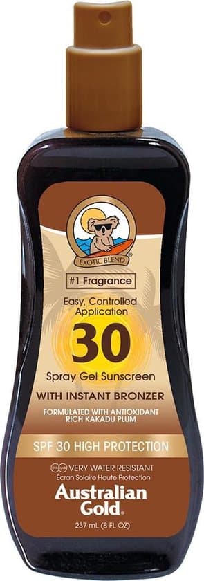 australian gold spf 30 spray gel zonnebrand met bronzer 237 ml