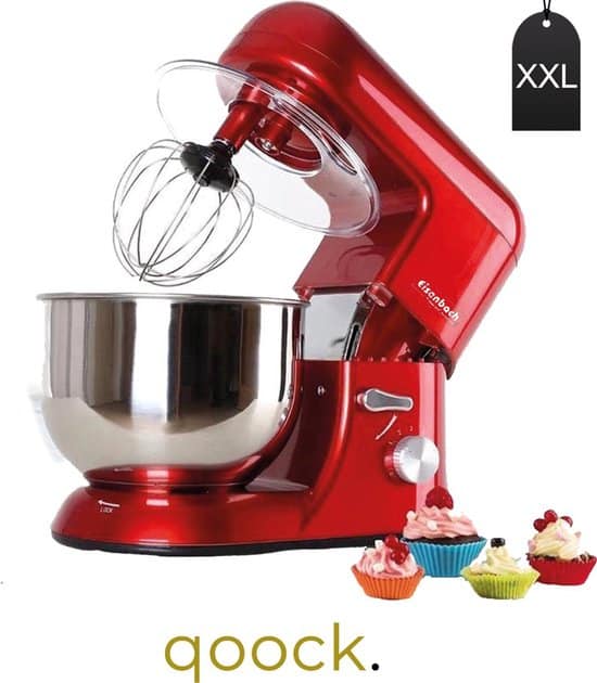 eisenbach xl keukenmachine 65l 2000w retro red inclusief garde 1 1