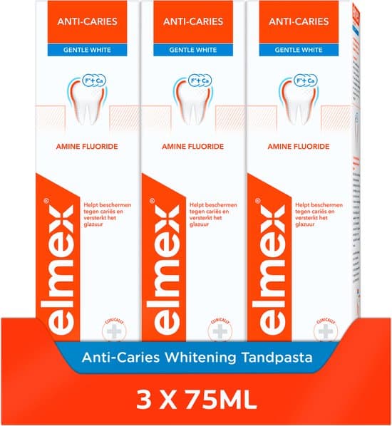 elmex anti caries whitening tandpasta 3 x 75ml voordeelverpakking
