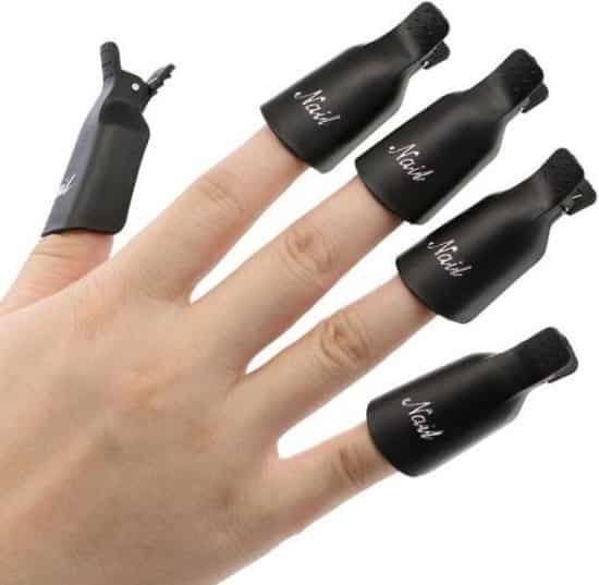 epin nagellak remover clips nagelclips 10 stuks zwart