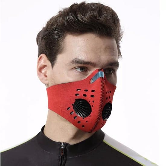 hoge kwaliteit masker rood incl 1 x filter voor op de fiets of motor
