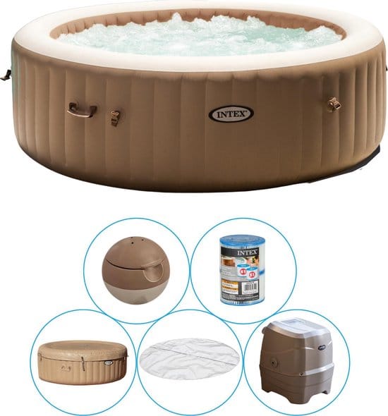 intex bubble massage jacuzzi 216 x 71 cm beige 2