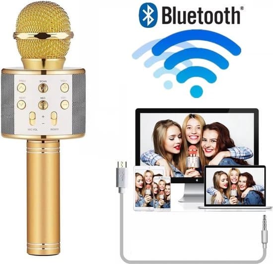 karaoke microfoon draadloos drankspel bluetooth verbinding feest