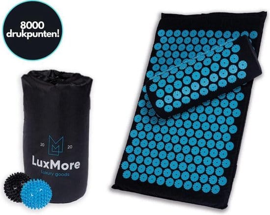 luxmore newlife acupressure spijkermat met kussen inclusief draagtas