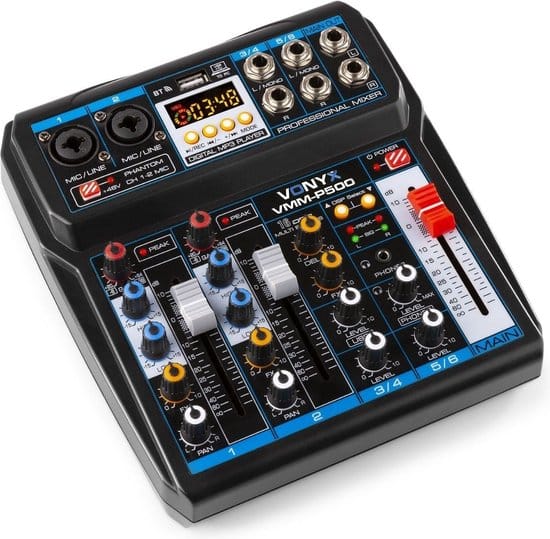 mengpaneel vonyx vmm p500 mixer met bluetooth mp3 speler en digitale sound