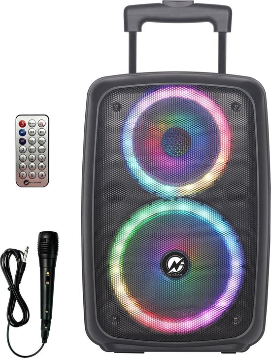 n gear flash 860 portable karaoke party speaker met microfoon bluetooth