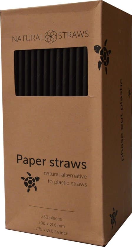 natural straws papieren rietjes zwart 250 stuks 19 7 cm 100