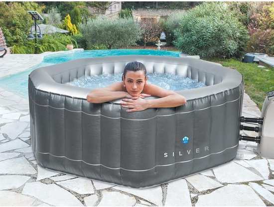 netspa silver opblaasbare jacuzzi 5 persoons bubbelbad hot tub met