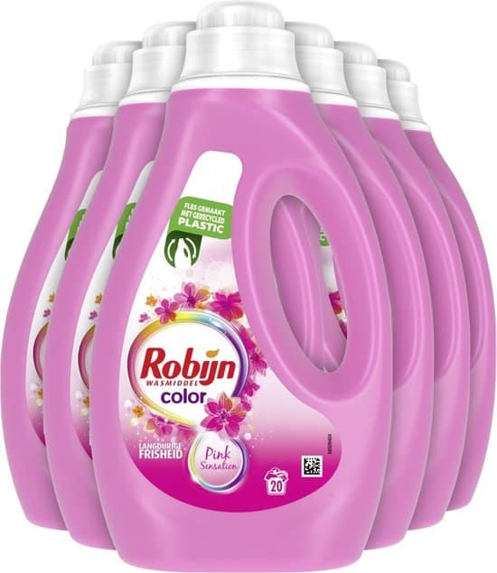 robijn color pink sensation vloeibaar wasmiddel 6 x 20 wasbeurten