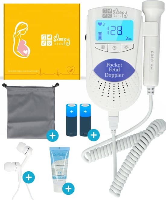 sleepykids professionele doppler baby hartje monitor inclusief ultrasound