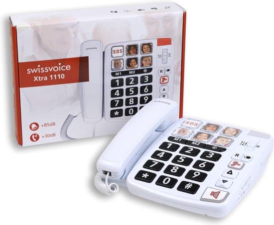 swissvoice x1110 wit huistelefoon vast lijn met 6 foto toetsen instelbare