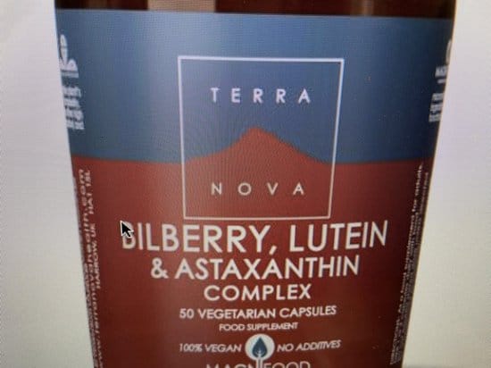 terranova bilberry lutein astaxanthin complex inhoud 100 capsules