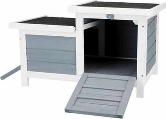 trixie knaagdierhuis met 2 ingangen grijs wit 70x45x43 cm