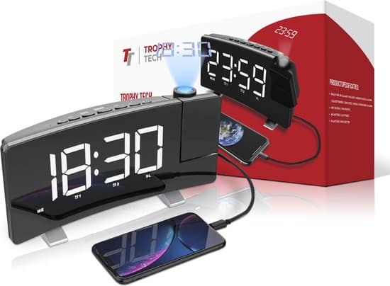 trophy tech wekkerradio met projectie digitale wekker alarm clock
