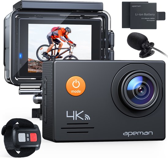 actioncam apeman sport action camera 4k 20mp 40m waterdicht