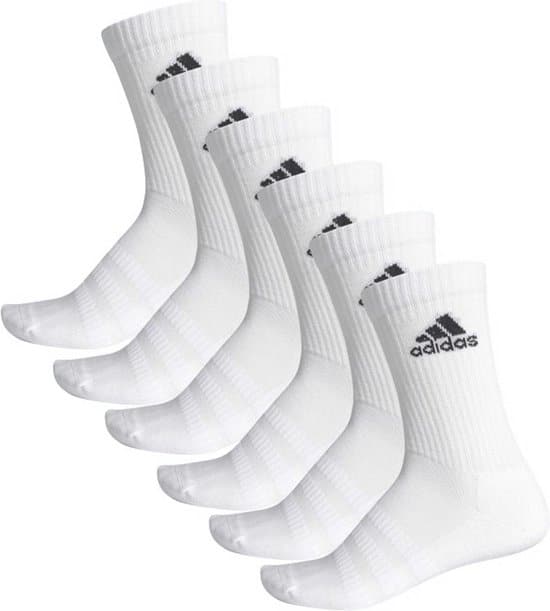 adidas cushion crew 6 pack witte sokken 43 45 wit