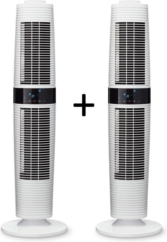 clean air optima 2 stuks ca 406w design torenventilator ventilator met