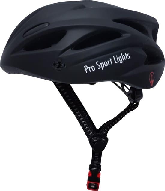 fietshelm pro sport lights matt zwart heren dames medium 55 58cm