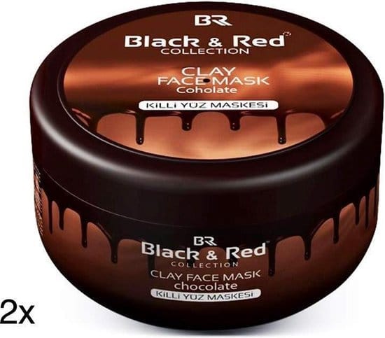 gezichtsmasker black red clay mask 2x cacao kleimasker chocolate clay