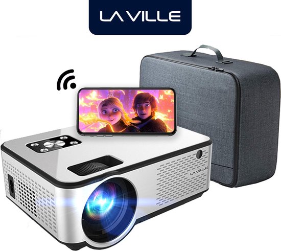 laville mini beamer projector met wifi input tot full hd 6500 lumen