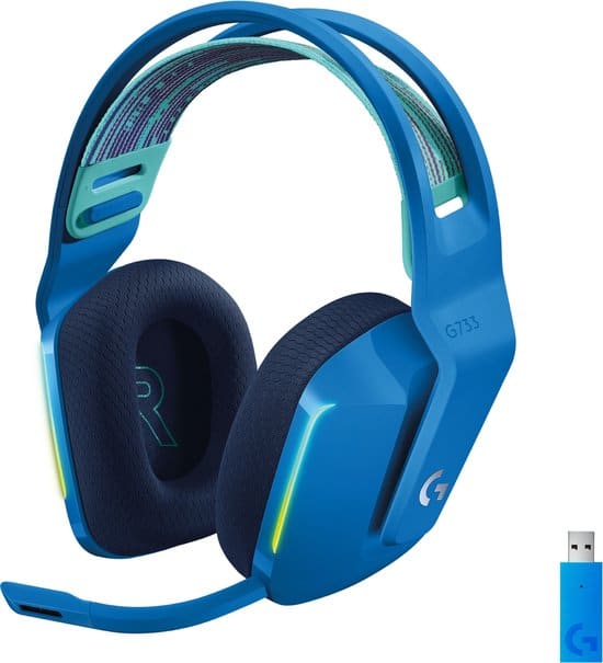 logitech g733 lightspeed draadloze gaming headset ps5 ps4 pc blauw 1
