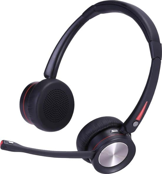 maxxions draadloze bluetooth office headset met microfoon draadloos opladen