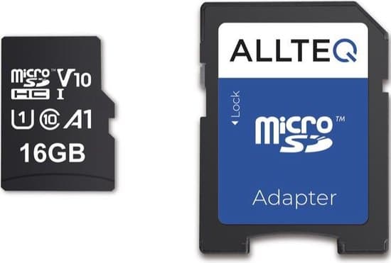 micro sd kaart 16 gb geheugenkaart sdhc v10 incl sd adapter allteq