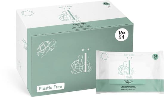 naif natuurlijke plastic vrije billendoekjes voordeelverpakking 16 x 54