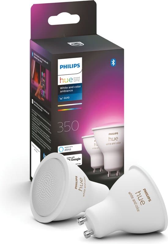 philips hue slimme lichtbron gu10 spot duopack white and color ambiance