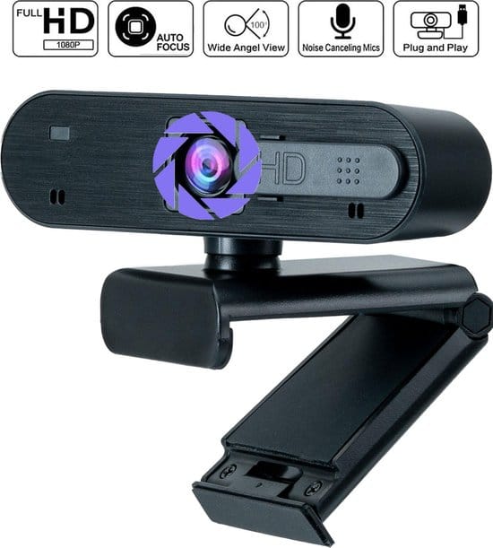 pro webcam voor pc met microfoon autofocus 1920x1080 fullhd 30fps