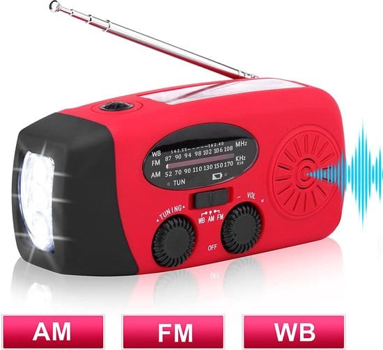 rode noodradio noodradio opwindbaar noodpakket noodrantsoen dynamo radio