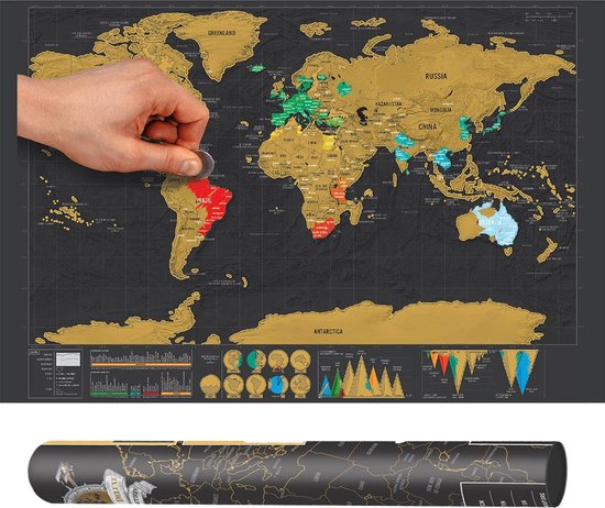 scratch map deluxe kras wereldkaart xl zwart