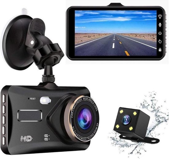 techu dashcam 4k m11 pro dual camera 4 inch touchscreen full hd 1080p