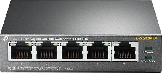 tp link tl sg1005p unmanaged switch poe 5 poorten gigabit tot 1000
