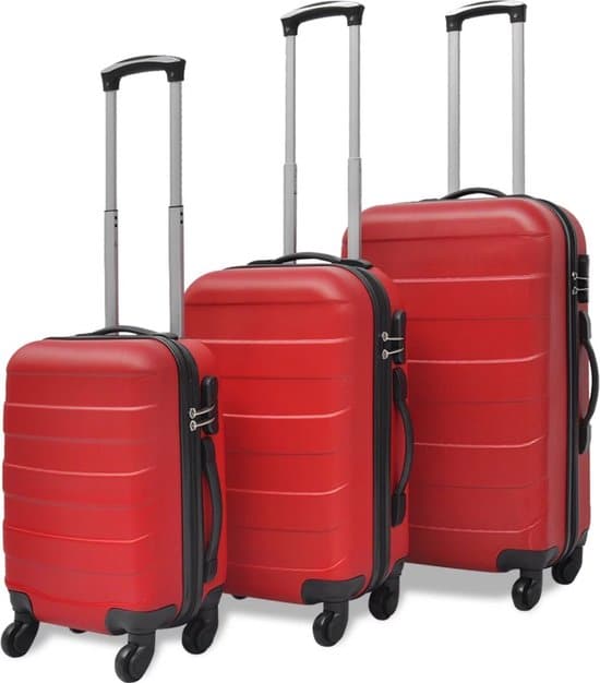 vidaxl harde kofferset 3 delig rood