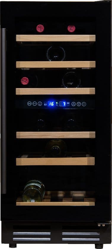 wijnkoelkast vinata wijnklimaatkast premium met vol glazen deur 32 flessen