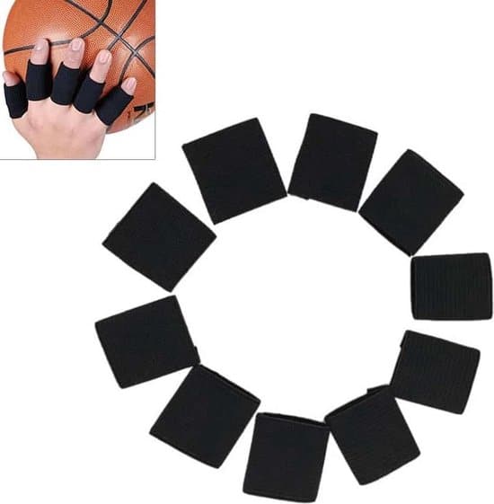 10 stuks elastische polyester sportvingersteunbeschermers afmeting 3 5 x 3