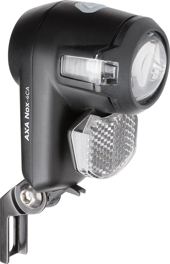 axa led koplamp nox city fietsverlichting batterij 4 lux zwart
