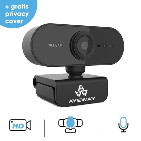 ayeway professionele full hd webcam inclusief gratis webcam cover webcam 1