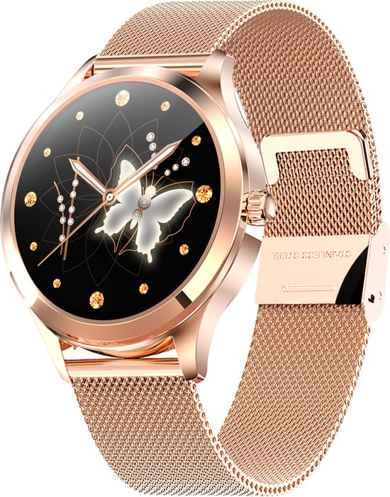 bizoule smartwatch dames smartwatch dames rose goud hd touchscreen