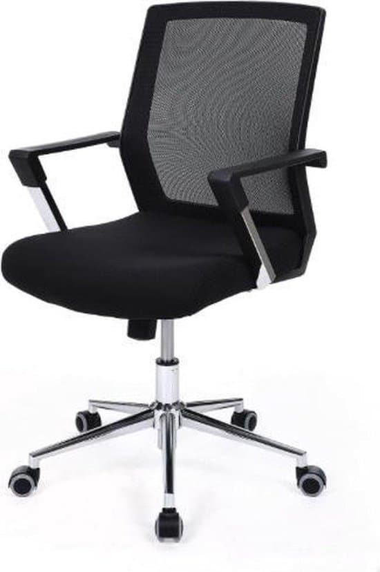 bureaustoel voor volwassenen ergonomisch metaal zwart