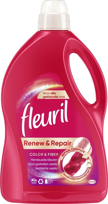 fleuril renew repair color fiber wasmiddel gekleurde was 45 wasbeurten