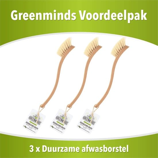 greenminds 3 duurzame afwasborstels hout duurzaam eco