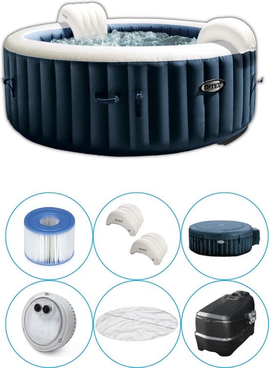 intex purespa jacuzzi 216 x 71 cm donkerblauw 6 persoons 1