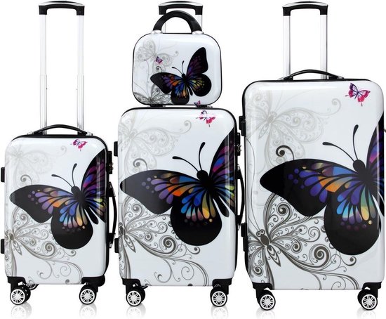 kofferset reisset koffers vlinder motief