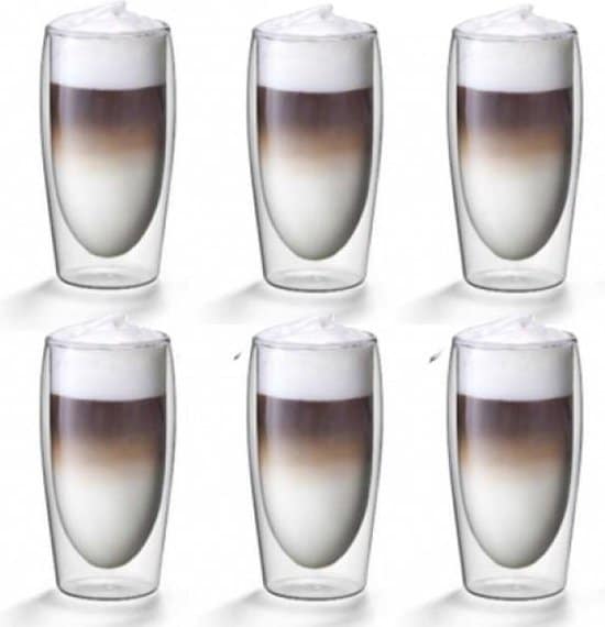 koffie en theeglas grote dubbelwandige caffe latte glazen 0 35l set van 2